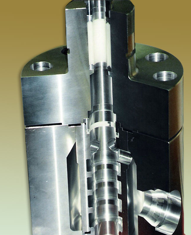 Machined aluminum cutaway